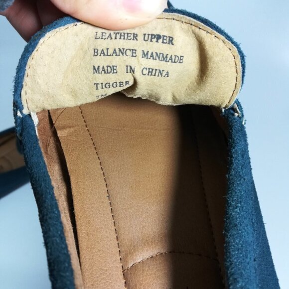 Alfani Blue Leather Driving Moccasins Size 7 - Picture 3 of 16